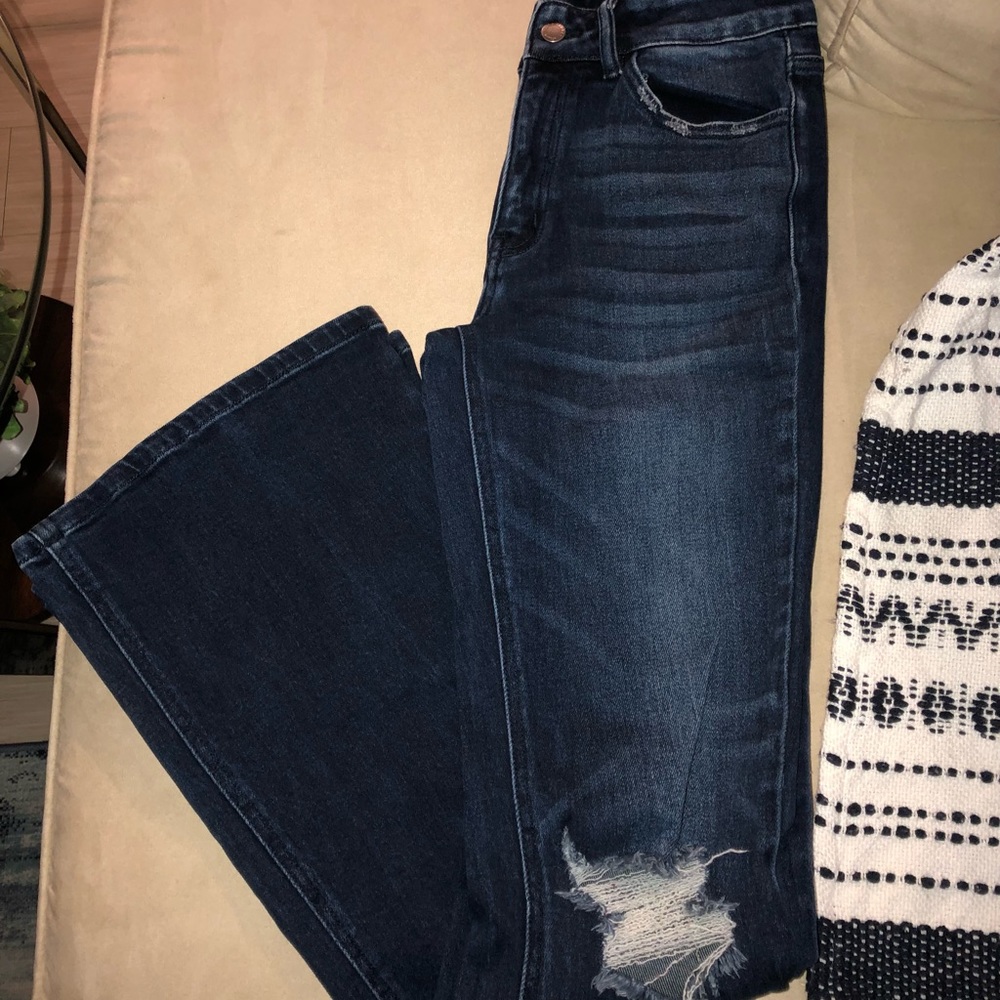 Kancan Distressed Flare Jeans